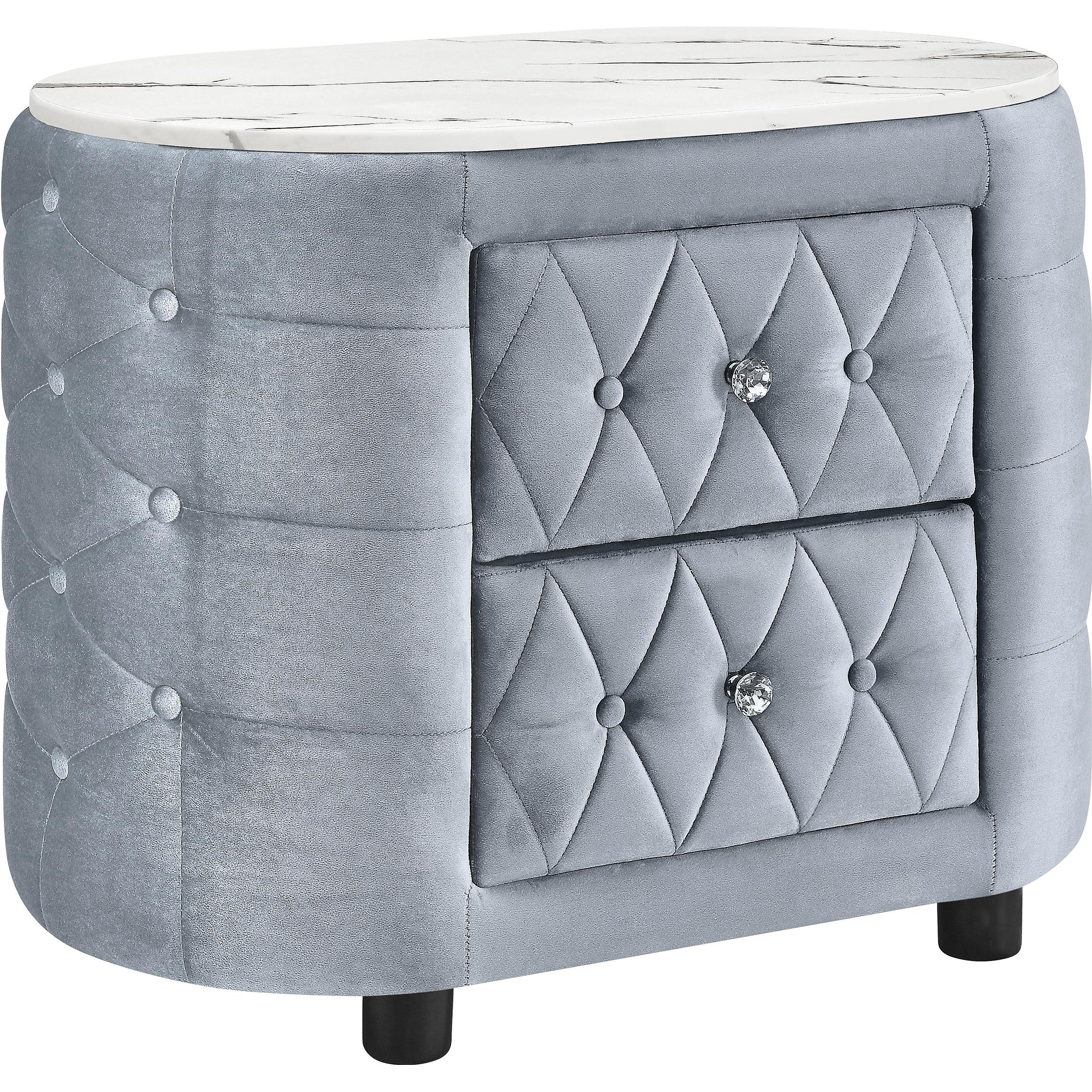 Crown Mark Natalia 5115GY-2 2-Drawer Nightstand - Grey IMAGE 1
